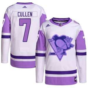Matt Cullen Youth Adidas Pittsburgh Penguins Authentic White/Purple Hockey Fights Cancer Primegreen Jersey