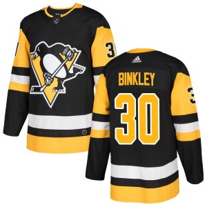 Les Binkley Men's Adidas Pittsburgh Penguins Authentic Black Home Jersey