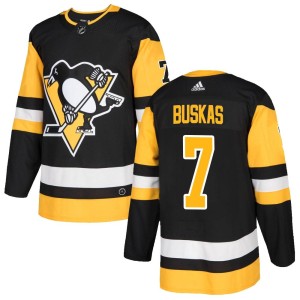 Rod Buskas Men's Adidas Pittsburgh Penguins Authentic Black Home Jersey