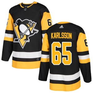 Erik Karlsson Men's Adidas Pittsburgh Penguins Authentic Black Home Jersey