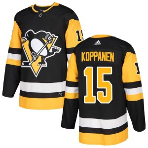 Joona Koppanen Men's Adidas Pittsburgh Penguins Authentic Black Home Jersey