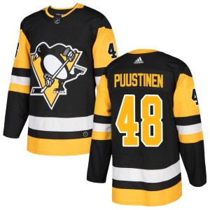 Valtteri Puustinen Men's Adidas Pittsburgh Penguins Authentic Black Home Jersey