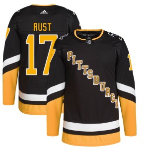 Bryan Rust Men's Adidas Pittsburgh Penguins Authentic Black 2021/22 Alternate Primegreen Pro Player Jersey