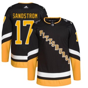 Tomas Sandstrom Men's Adidas Pittsburgh Penguins Authentic Black 2021/22 Alternate Primegreen Pro Player Jersey