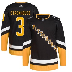 Ron Stackhouse Men's Adidas Pittsburgh Penguins Authentic Black 2021/22 Alternate Primegreen Pro Player Jersey