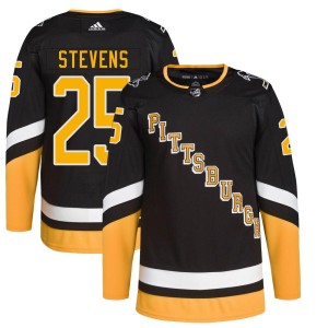 Kevin Stevens Men's Adidas Pittsburgh Penguins Authentic Black 2021/22 Alternate Primegreen Pro Player Jersey