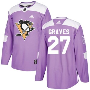 Ryan Graves Youth Adidas Pittsburgh Penguins Authentic Purple Fights Cancer Practice Jersey