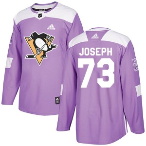 Pierre-Olivier Joseph Youth Adidas Pittsburgh Penguins Authentic Purple Fights Cancer Practice Jersey