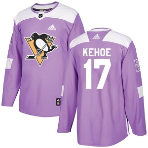 Rick Kehoe Youth Adidas Pittsburgh Penguins Authentic Purple Fights Cancer Practice Jersey