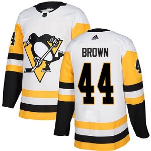 Rob Brown Men's Adidas Pittsburgh Penguins Authentic White Away Jersey