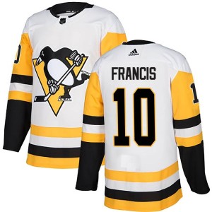 Ron Francis Men's Adidas Pittsburgh Penguins Authentic White Away Jersey