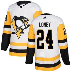 Troy Loney Men's Adidas Pittsburgh Penguins Authentic White Away Jersey