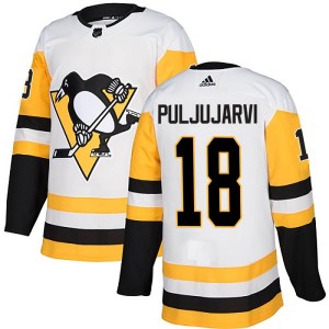 Jesse Puljujarvi Men's Adidas Pittsburgh Penguins Authentic White Away Jersey
