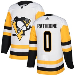 Jack Rathbone Men's Adidas Pittsburgh Penguins Authentic White Away Jersey