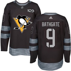 Andy Bathgate Men's Pittsburgh Penguins Authentic Black 1917-2017 100th Anniversary Jersey