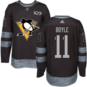 Brian Boyle Men's Pittsburgh Penguins Authentic Black 1917-2017 100th Anniversary Jersey