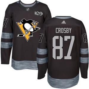 Sidney Crosby Men's Pittsburgh Penguins Authentic Black 1917-2017 100th Anniversary Jersey