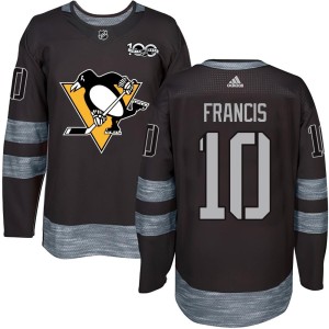 Ron Francis Men's Pittsburgh Penguins Authentic Black 1917-2017 100th Anniversary Jersey