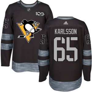 Erik Karlsson Men's Pittsburgh Penguins Authentic Black 1917-2017 100th Anniversary Jersey