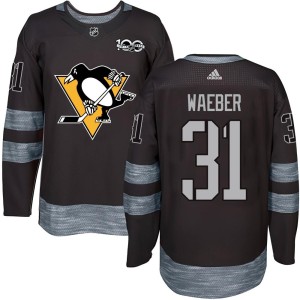 Ludovic Waeber Men's Pittsburgh Penguins Authentic Black 1917-2017 100th Anniversary Jersey