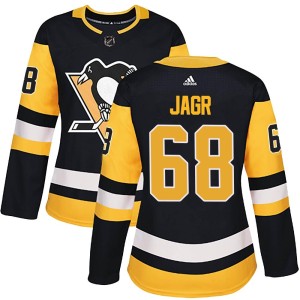 Jaromir Jagr Women's Adidas Pittsburgh Penguins Authentic Black Home Jersey