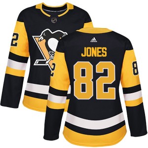 Caleb Jones Women's Adidas Pittsburgh Penguins Authentic Black Home Jersey