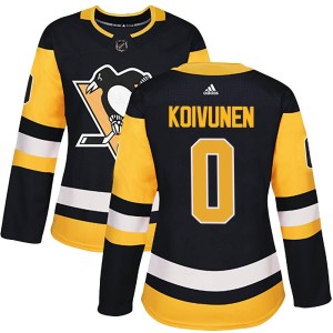 Ville Koivunen Women's Adidas Pittsburgh Penguins Authentic Black Home Jersey