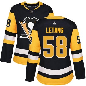 Kris Letang Women's Adidas Pittsburgh Penguins Authentic Black Home Jersey