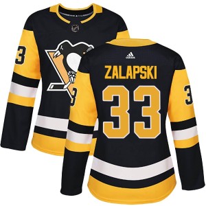 Zarley Zalapski Women's Adidas Pittsburgh Penguins Authentic Black Home Jersey