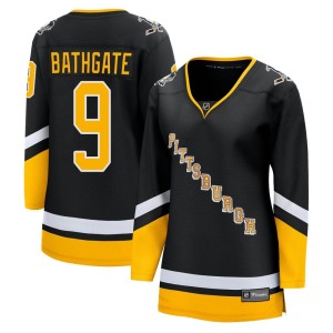 Andy Bathgate Women's Fanatics Branded Pittsburgh Penguins Premier Black 2021/22 Alternate Breakaway Player Jersey