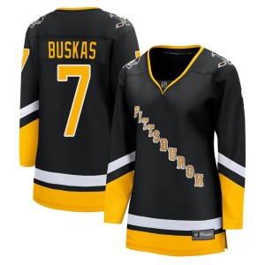 Rod Buskas Women's Fanatics Branded Pittsburgh Penguins Premier Black 2021/22 Alternate Breakaway Player Jersey