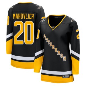 Peter Mahovlich Women's Fanatics Branded Pittsburgh Penguins Premier Black 2021/22 Alternate Breakaway Player Jersey