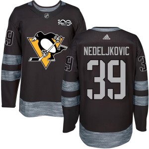 Alex Nedeljkovic Youth Pittsburgh Penguins Authentic Black 1917-2017 100th Anniversary Jersey