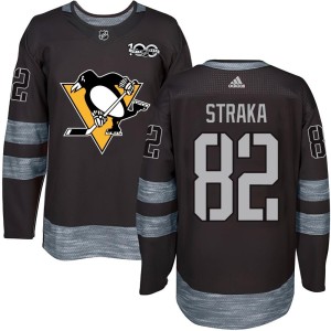 Martin Straka Youth Pittsburgh Penguins Authentic Black 1917-2017 100th Anniversary Jersey