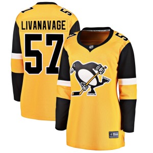 Jake Livanavage Women's Fanatics Branded Pittsburgh Penguins Breakaway Gold Alternate Jersey
