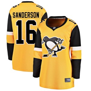 Derek Sanderson Women's Fanatics Branded Pittsburgh Penguins Breakaway Gold Alternate Jersey
