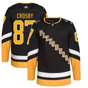 Sidney Crosby Youth Adidas Pittsburgh Penguins Authentic Black 2021/22 Alternate Primegreen Pro Player Jersey
