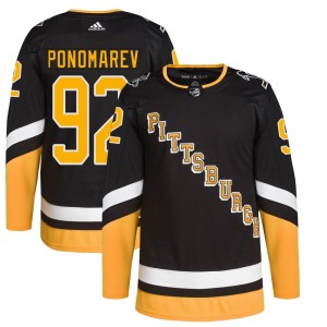 Vasily Ponomarev Youth Adidas Pittsburgh Penguins Authentic Black 2021/22 Alternate Primegreen Pro Player Jersey