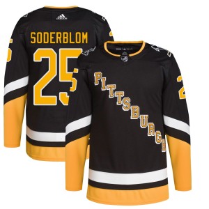 Elmer Soderblom Youth Adidas Pittsburgh Penguins Authentic Black 2021/22 Alternate Primegreen Pro Player Jersey