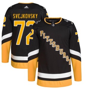 Lukas Svejkovsky Youth Adidas Pittsburgh Penguins Authentic Black 2021/22 Alternate Primegreen Pro Player Jersey