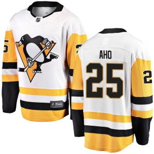 Sebastian Aho Youth Fanatics Branded Pittsburgh Penguins Breakaway White Away Jersey