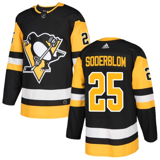 Elmer Soderblom Youth Adidas Pittsburgh Penguins Authentic Black Home Jersey