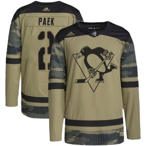 Jim Paek Youth Adidas Pittsburgh Penguins Authentic Camo Military Appreciation Practice Jersey
