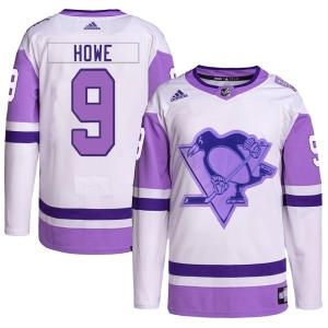 Tanner Howe Men's Adidas Pittsburgh Penguins Authentic White/Purple Hockey Fights Cancer Primegreen Jersey
