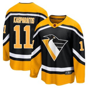 Darius Kasparaitis Men's Fanatics Branded Pittsburgh Penguins Breakaway Black Special Edition 2.0 Jersey