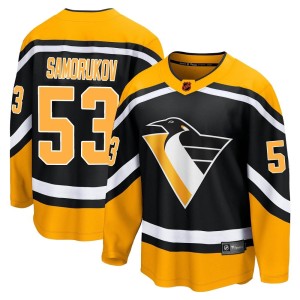 Dmitri Samorukov Men's Fanatics Branded Pittsburgh Penguins Breakaway Black Special Edition 2.0 Jersey