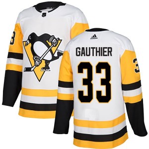 Taylor Gauthier Youth Adidas Pittsburgh Penguins Authentic White Away Jersey