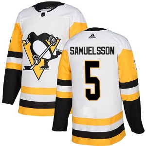 Ulf Samuelsson Youth Adidas Pittsburgh Penguins Authentic White Away Jersey