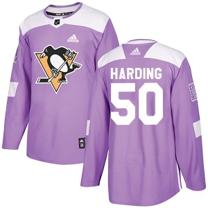 Finn Harding Men's Adidas Pittsburgh Penguins Authentic Purple Fights Cancer Practice Jersey