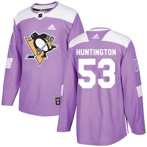 Jimmy Huntington Men's Adidas Pittsburgh Penguins Authentic Purple Fights Cancer Practice Jersey